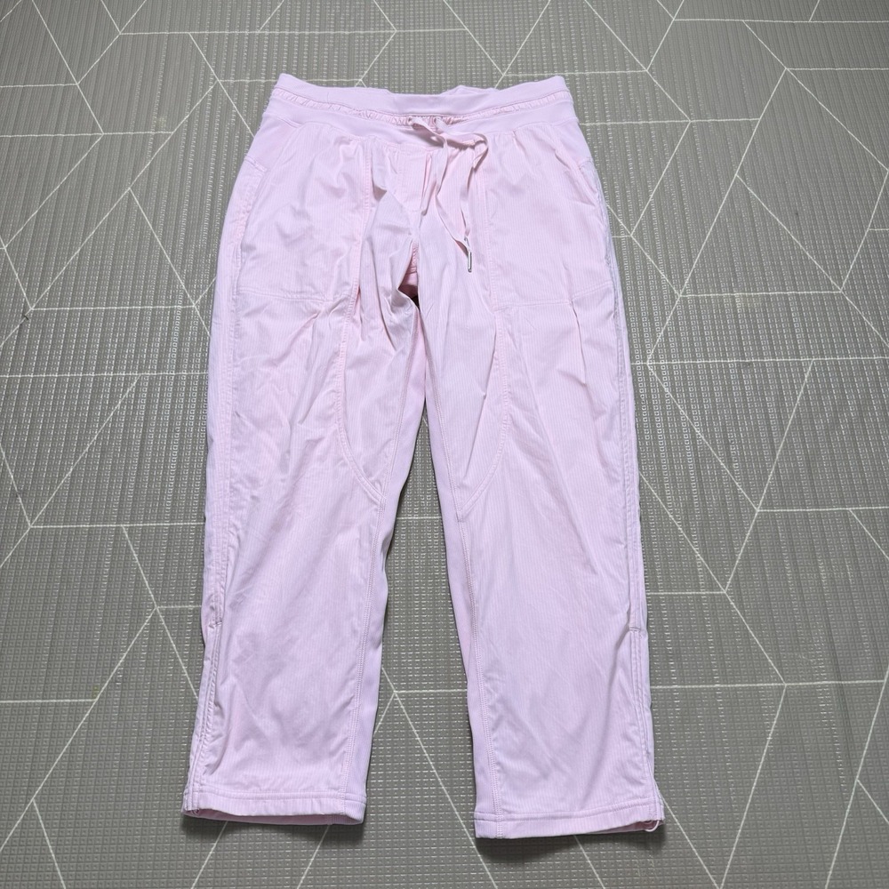 Lululemon Dance Studio Mid-Rise Lined Crop 25" 8 Strawberry Milkshake LW6BAPS